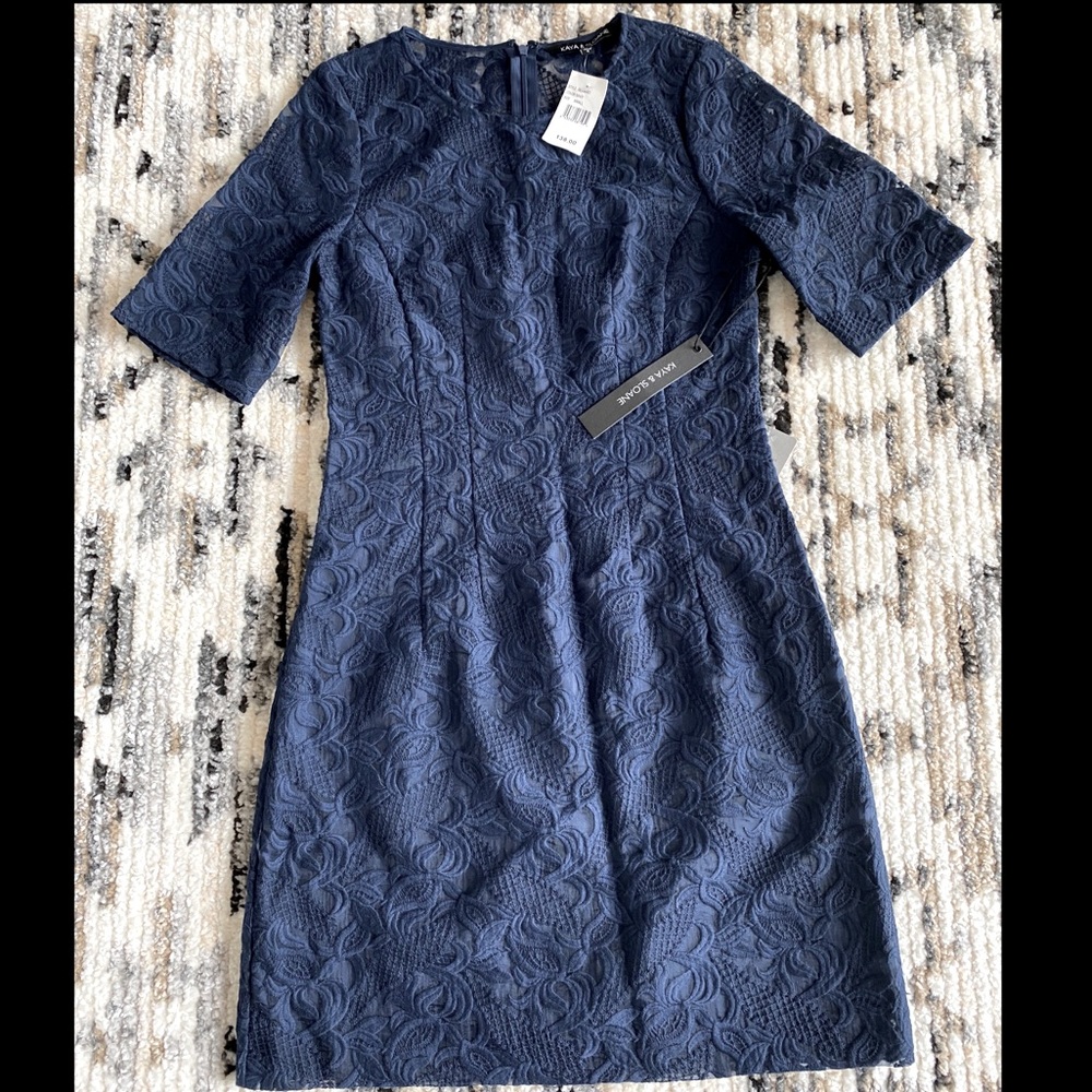 ♥︎ Kaya & Sloan Navy Lace Sheath Dress ♥︎